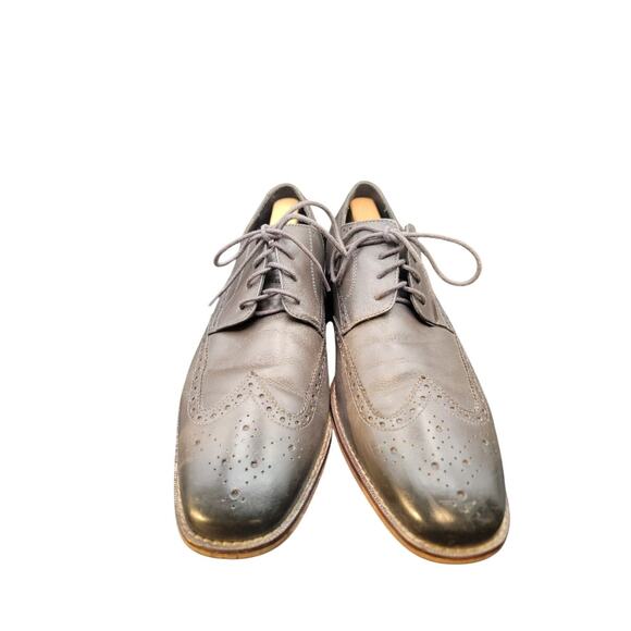 Florsheim Mens Wingtip Gray Dress Shoes Castellano Style 14137-020 Sz 10.5D - Picture 3 of 10